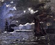 Claude Monet A Seascape,Shipping by Moonlight France oil painting artist